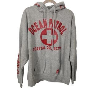 Ocean Patrol Gray Coastal Collective Hooded Sweatshirt Size XL